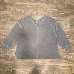 |SOLD| aerie wonder textured oversized v-neck waffle knit thermal sweatshirt